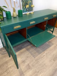 Image 2 of Mid century modern Nathan Sideboard - Drinks Cabinet - TV Unit painted in green