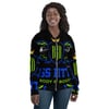 BOSSFITTED Black Neon Green and Blue Unisex Bomber Jacket