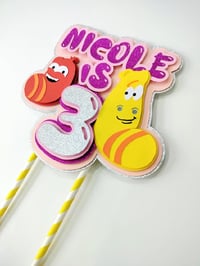 Image 4 of Personalized Kids Cartoon Large Cake Topper. Larva Themed Birthday Party Decor. Larva Cake Topper
