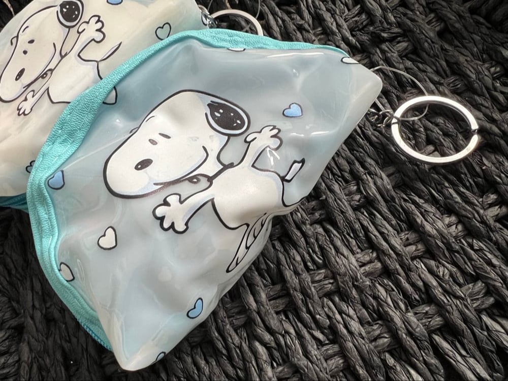 Image of Snoopy Coin Purse - Blue Keychain 