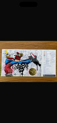 1/1 Hand Painted Map 15cm by 22.5cm “DOUBLE DRIPPER” Cheo Character signed And Stamped.