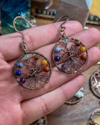 Image 2 of 7 Chakra Oxidized Copper Earrings 2