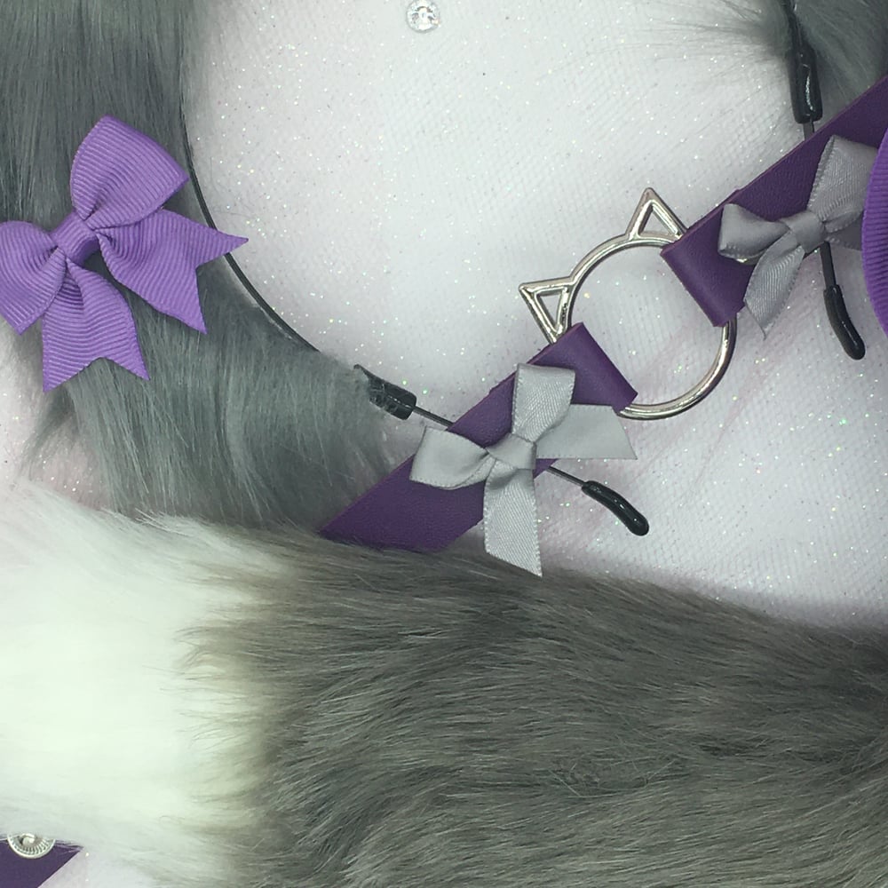 Gray/ Purple Fox Pet play Set