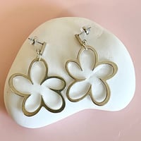 Image 1 of Big Silver Daisy Earrings