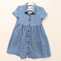 Image 1 of Toddler Girls Old Navy Blue Denim Button-Front Chambray Shirt Dress