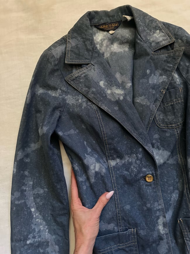 70s denim cloud-dye trouser suit pants