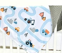 Image 2 of Highway Construction Traffic Dimple Dot Baby Blanket