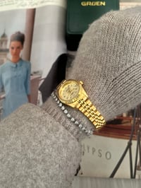 Image 4 of Vintage Gruen 18K Gold Diamonds in Dial - New in Box.