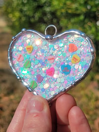 Image of Glitter Heart pink/teal