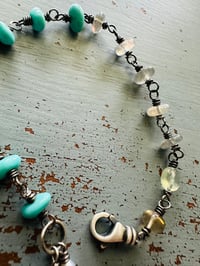 Image 4 of labradorite and campitos turquoise nugget charm bracelet
