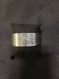 Image 1 of Bracelet - silver, etched, flowers 