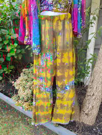 Image 10 of Glitter BELL bottoms - yellow mustard tie dye sequin- see through