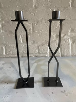 Image of Vintage Swedish Metal Candlestick’s Pair Dala industrier - Eric Dalmas