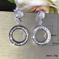Image 4 of Vintage Style Geometric Hallow Design Sparkling CZ Silver Plated Zircon