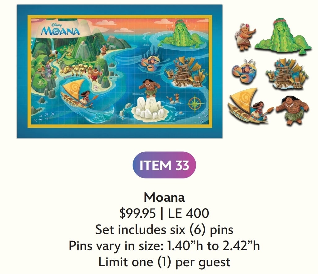 Image of Moana disney maps wdi pin set le 400