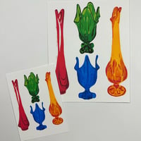 Reproduction Linocut Print - viking glass collage