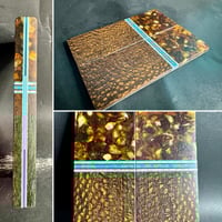Image 1 of Baltic Amber & Leopardwood Segmented Knife Scales
