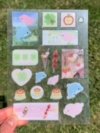Image 1 of heisei retro puffy sticker sheet glitter epoxy