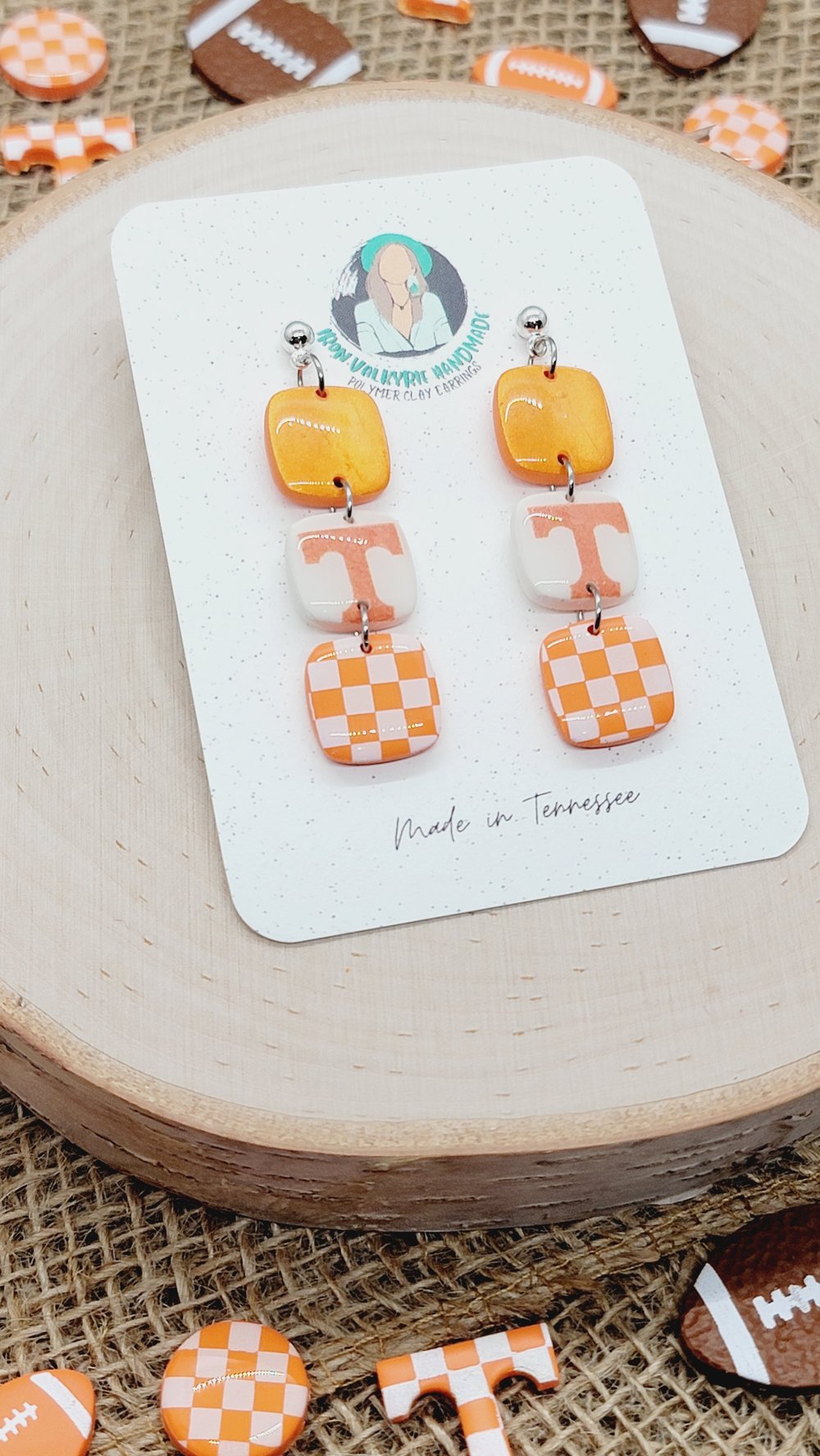 Image of Orange + White Shimmery Dangle 