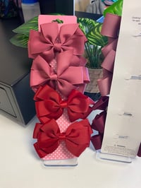 Image 1 of 4pc Bow Set Red/Pink 