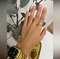 Image 3 of Luxury Shiny Rotating Circle Crystal Ring Stainless Steel Rose Gold Love Ring