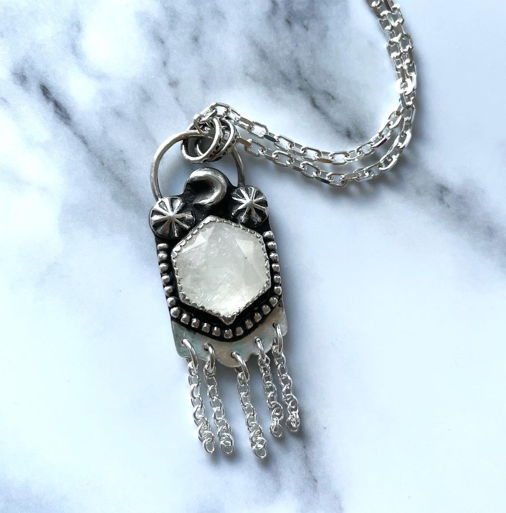 Handmade Sterling Silver Moonstone Pendant 925
