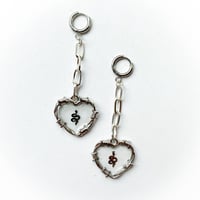 Image 2 of 'Serpent's Heart' // Huggie Earrings