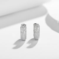 Image 5 of Follow Cloud Total 1.0ct 1.3mm Moissanite Diamond Hoop Earrings for Women S925 Sterling Silver Spark