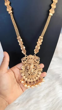 Image 4 of Brinda_Combo Choker Plus Ranihar Style Radha-Krishna Temple Jewelry 