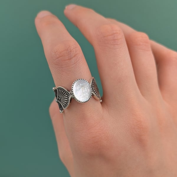 Image of White Mother Of Pearl Botanical Ring
