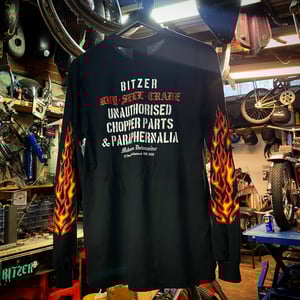 Image of MAD DOG FLAMED LONG SLEEVE  (yellow/red)