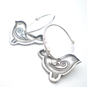 Image of Folklore Silver Bird Earrings