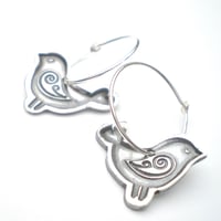 Image 1 of Folklore Silver Bird Earrings