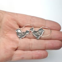 Image 3 of Folklore Silver Bird Earrings