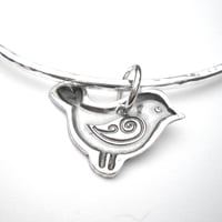 Image 2 of Folklore Silver Bird Bangle