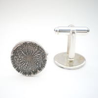 Image 1 of Silver Dandelion Wish Dark Silver Cufflinks