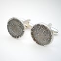 Silver Dandelion Wish Dark Silver Cufflinks