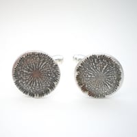 Image 3 of Silver Dandelion Wish Dark Silver Cufflinks