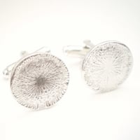 Image 2 of Silver Dandelion Wish Cufflinks Shiny Finish