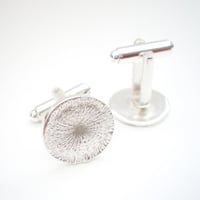Image 3 of Silver Dandelion Wish Cufflinks Shiny Finish