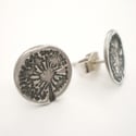 Silver Dandelion Wish Stud Earrings