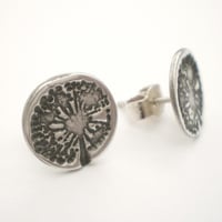 Image 2 of Silver Dandelion Wish Stud Earrings