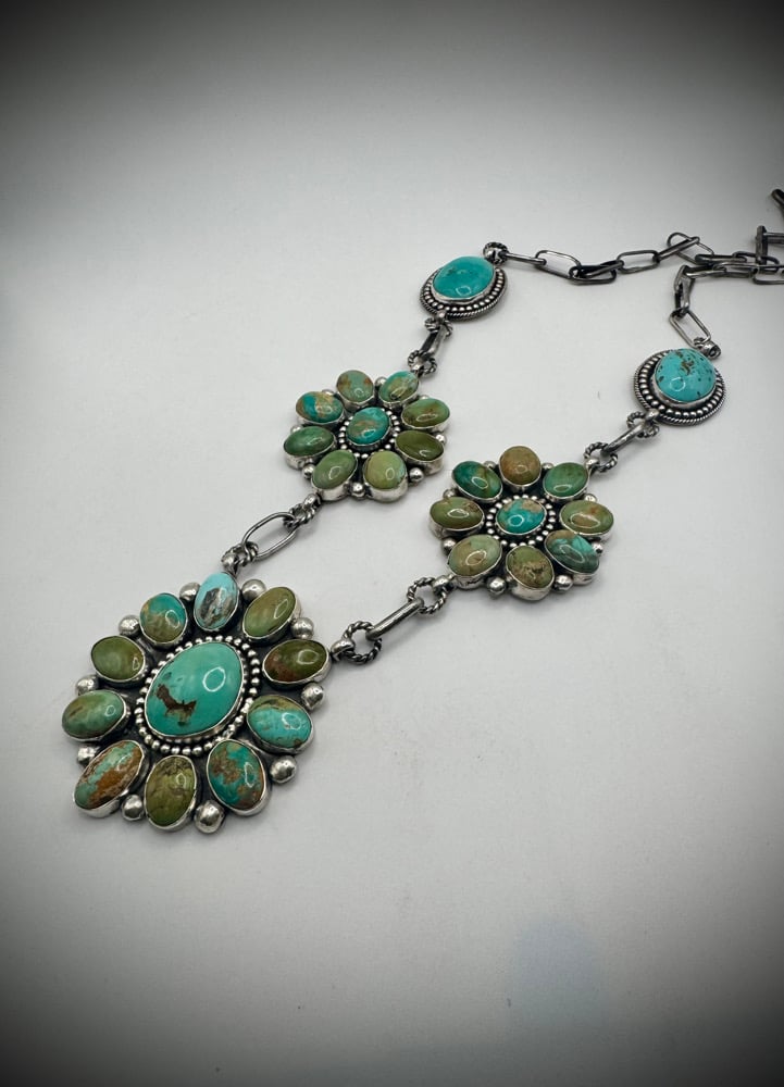 Image of Evans & Nila Turquoise Cluster necklace 💚🤎🩵