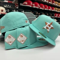 Image 2 of New Era 59Fifty 100% Cotton Green Copper (Aqua)