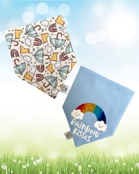 Image 1 of Rainbow Kisses / April Showers Reversible Bandana 