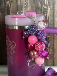 Image 1 of Cheshire Cat Beaded Straw Bauble | Alice in Wonderland Straw Charm