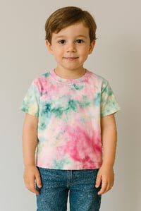 Image 4 of Ice dye T-shirt Celadon Kids