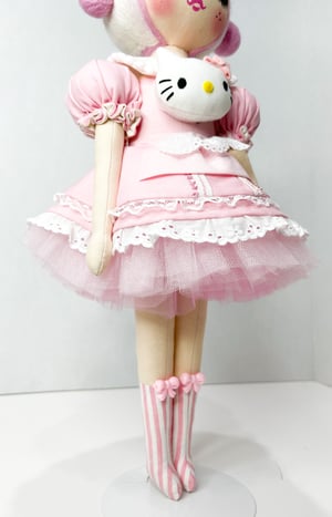 Image of RESERVED FOR TAMARA Medium Art Doll Hello Kitty Inspired Pink 