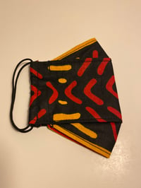 Image 1 of 3D Face Mask Black Red Yellow Diamond Print
