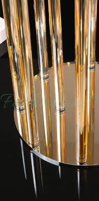 Image 2 of 48” Tall 10 Arms Gold Crystal Glass Candle Holders ,Champagne Gold Candelabra for rent only 